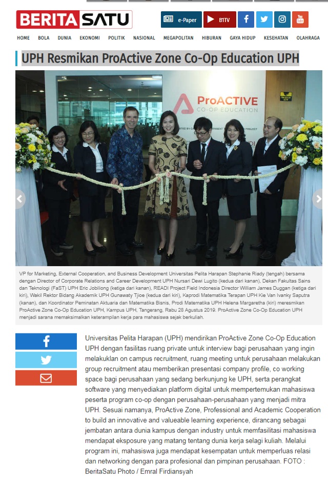 UPH Resmikan ProActive Zone Co-Op Education UPH - UPH | Universitas ...