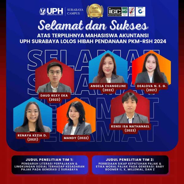Mahasiswa Akuntansi UPH Kampus Surabaya Raih Pendanaan PKM-RSH 2024 dari Kemenristekdikti