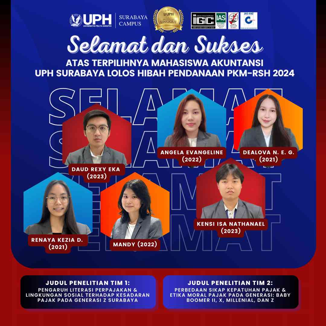 Mahasiswa Akuntansi UPH Kampus Surabaya Raih Pendanaan PKM-RSH 2024 dari Kemenristekdikti