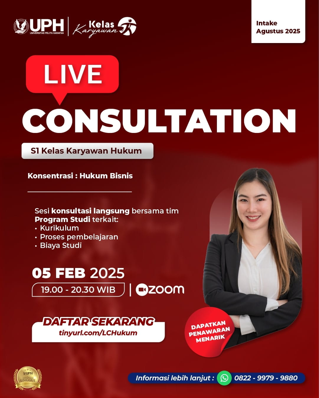 Live Consultation: S1 Kelas Karyawan Hukum Bisnis