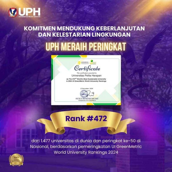 Peringkat UPH di UI GreenMetric 2024 Meningkat, Bukti Dedikasi Kampus pada Keberlanjutan Lingkungan